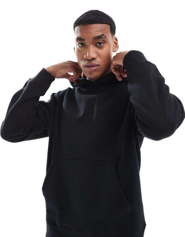 ジャック アンド ジョーンズ メンズ アウター パーカー・スウェット パーカー Jack & Jones Premium oversized 400gsm heavyweight hoodie Black ブラック