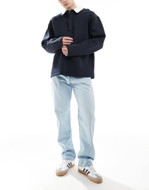 ジャック アンド ジョーンズ メンズ ボトムス デニムパンツ ジーンズ Jack & Jones Chris straight rigid jeans in light blue wash Blue Denim デニム
