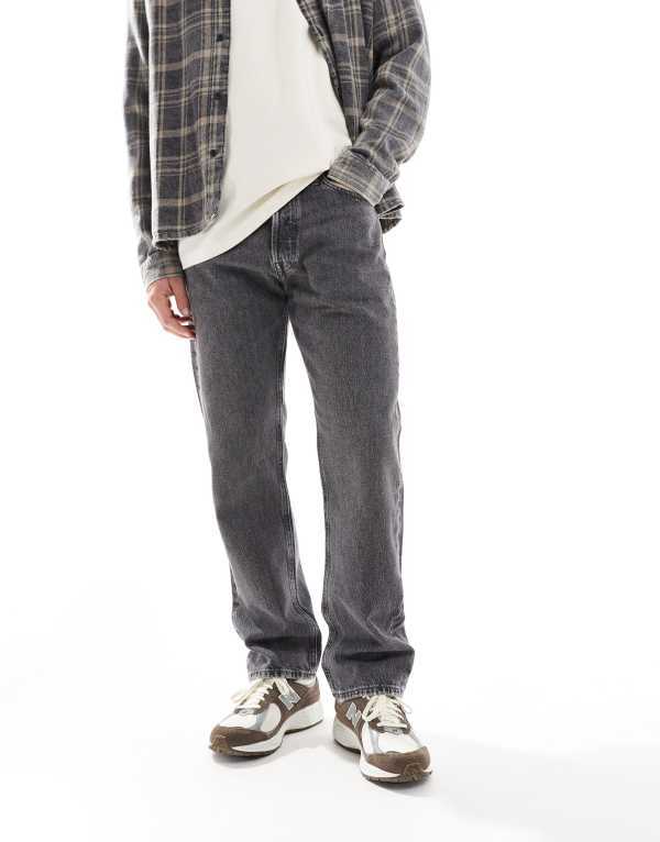 ジャック アンド ジョーンズ メンズ ボトムス デニムパンツ ストレート ジーンズ Jack & Jones Chris straight leg jeans in washed Black Denim ブラック