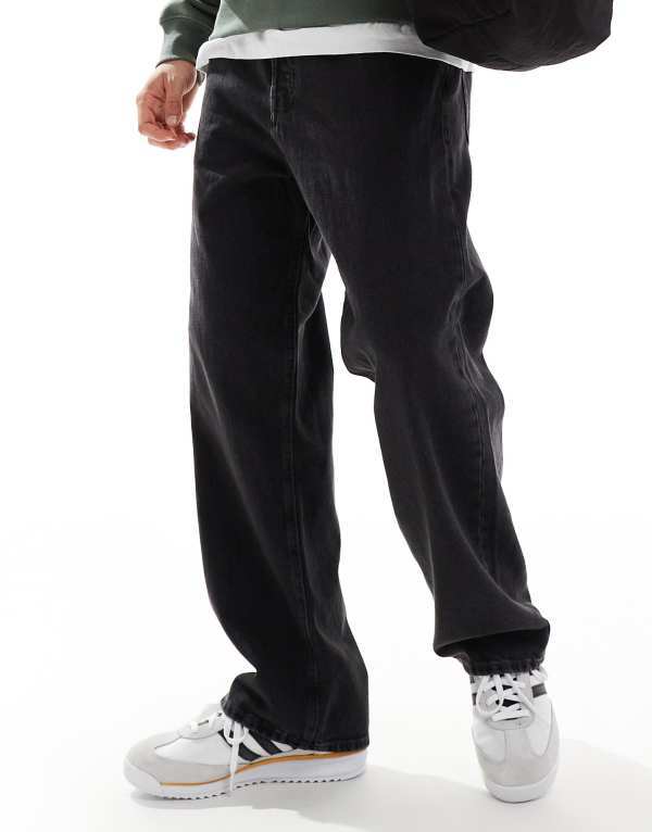 ジャック アンド ジョーンズ メンズ ボトムス デニムパンツ ジーンズ Jack & Jones alex baggy jeans in washed Black Denim ブラック