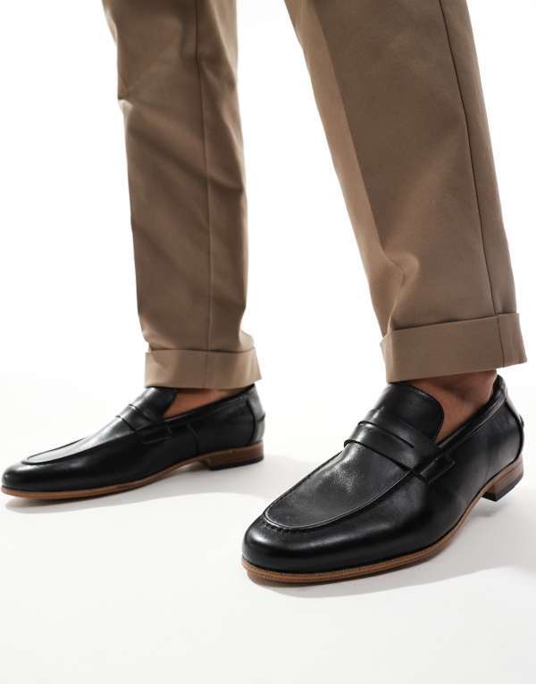 エイソス メンズ シューズ スリッポン・ローファー ローファー ASOS DESIGN penny loafers Black ブラック｜ReVida 店 15,385円
