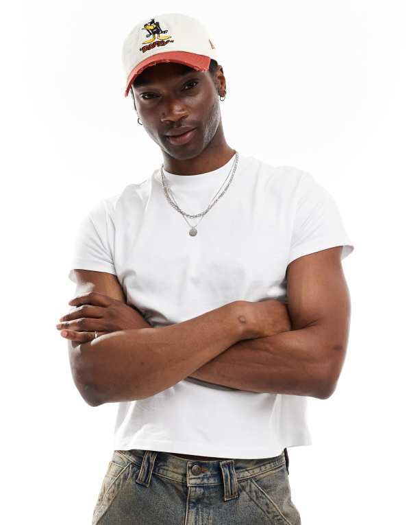リクレイム ヴィンテージ メンズ トップス Tシャツ Reclaimed Vintage slim crop boxy t-shirt WHITE ホワイト
