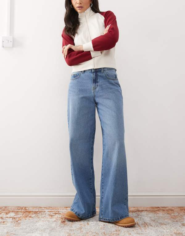 ノイジーメイ レディース ボトムス デニムパンツ ジーンズ Noisy May Brandy mid rise loose fit jeans in mid blue wash Medium blue denim デニム|ReVida 店