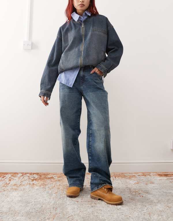 ノイジーメイ レディース ボトムス デニムパンツ ハイウエスト ジーンズ Noisy May Josie high waist baggy fit jeans in mid wash Medium blue denim デニム|ReVida 店