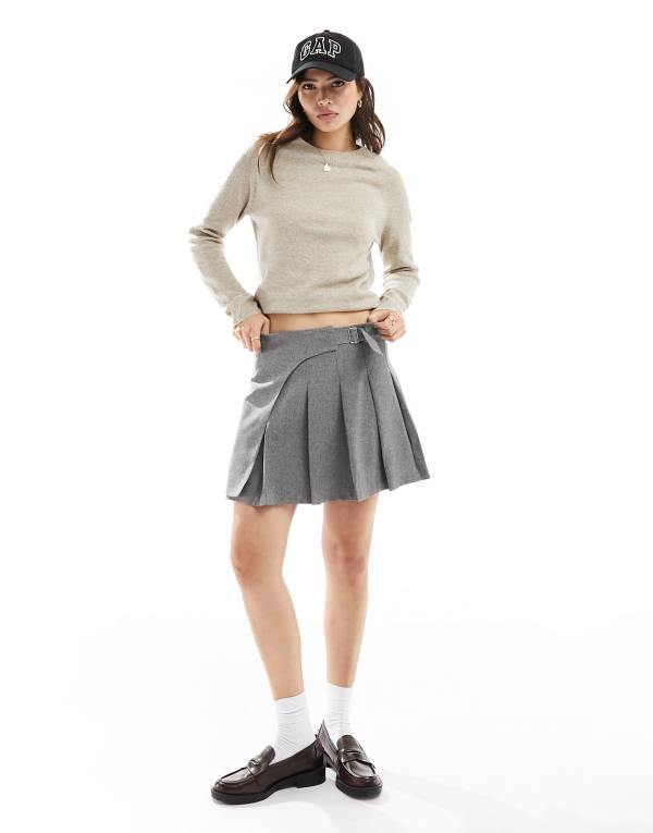 オンリー レディース アウター ニット・セーター クルーネック セーター Only crew neck sweater melange BROWN ブラウン｜ReVida 店