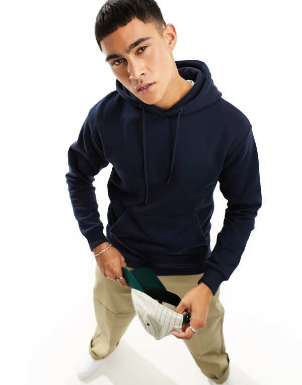 ジャック アンド ジョーンズ メンズ アウター パーカー・スウェット パーカー Jack & Jones oversized hoodie Navy ネイビー