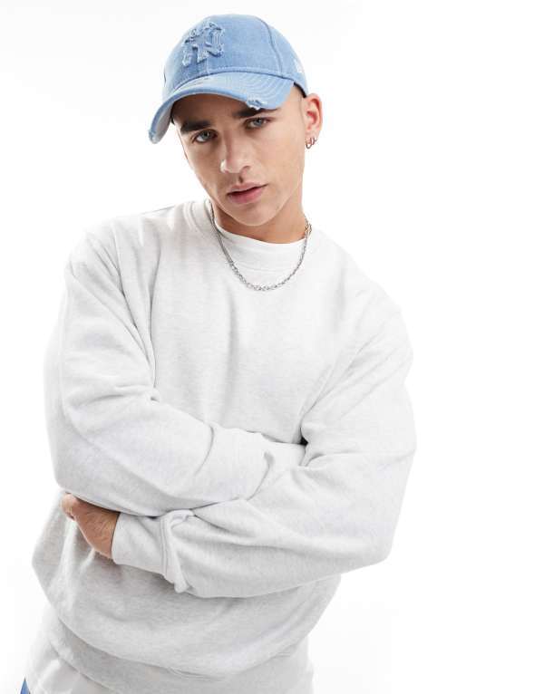ジャック アンド ジョーンズ メンズ アウター パーカー・スウェット クルーネック スウェット シャツ Jack & Jones super oversized crew neck sweatshirt heather White Marl ホワイト