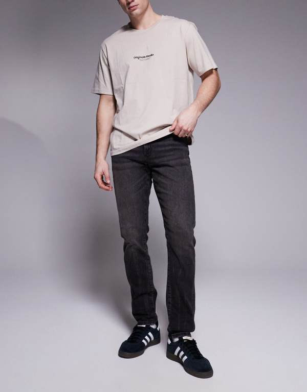 リバーアイランド メンズ ボトムス デニムパンツ ジーンズ River Island Skinny Fit Jeans In Washed Gray グレー