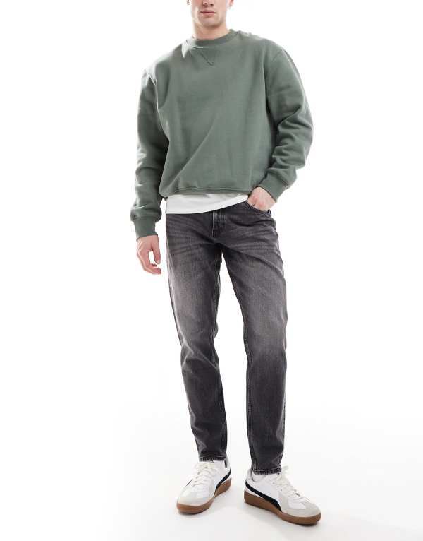 エイソス メンズ ボトムス デニムパンツ ヴィンテージ ジーンズ ASOS DESIGN stretch tapered jeans in vintage black wash Black ブラック