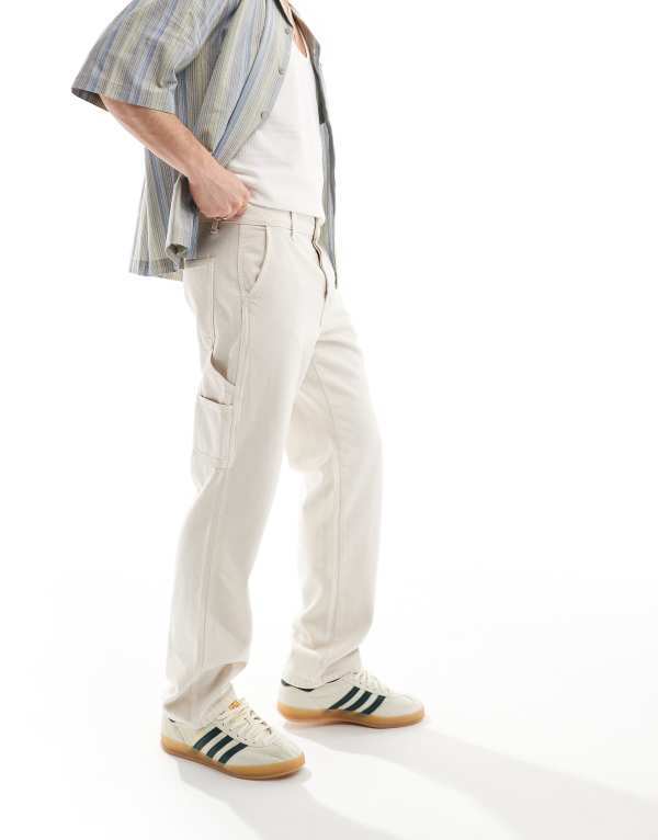 オンリーアンドサンズ メンズ ボトムス デニムパンツ ジーンズ ONLY & SONS edge straight fit jeans in ecru Ecru エクリュ