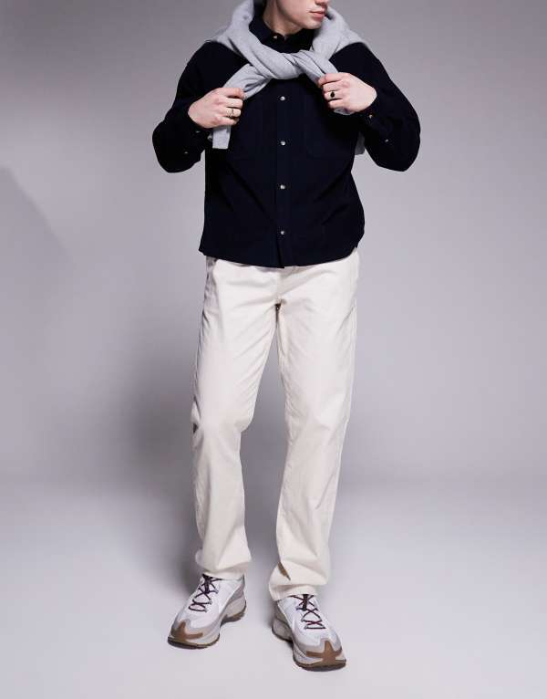 エイソス メンズ ボトムス カジュアルパンツ パンツ リネン ASOS DESIGN slim linen blend pants in stone STONE ストーン