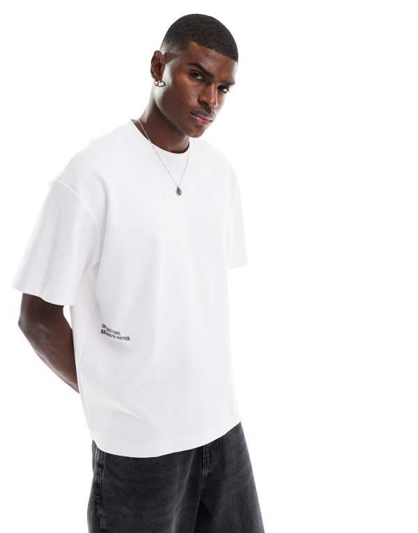 ジャック アンド ジョーンズ メンズ トップス Tシャツ スキューバ ロゴ Jack & Jones oversized scuba T-shirt with Project Core logo Bright White ホワイト 5,386円