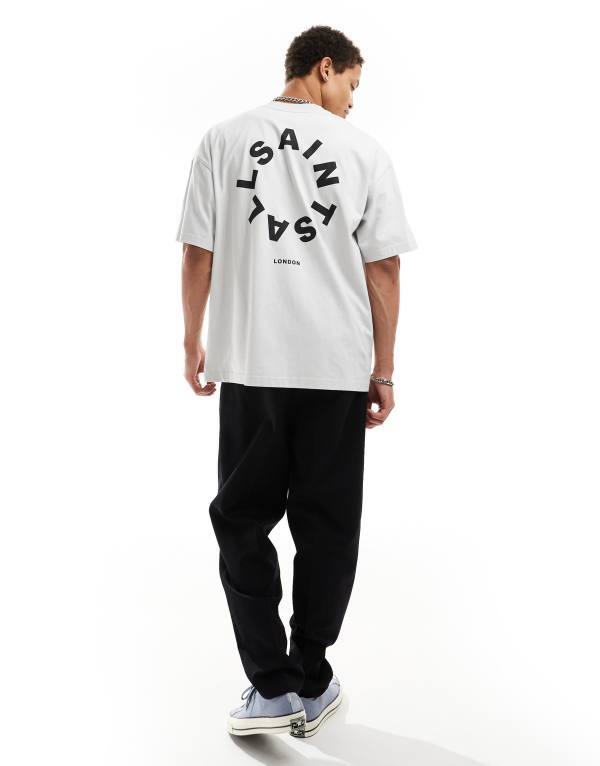 オールセインツ メンズ トップス Tシャツ AllSaints Tierra oversized T-shirt in cool Cool gray グレー