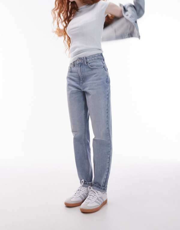トップショップ レディース ボトムス デニムパンツ ジーンズ Topshop mom jeans in bleach Bleach