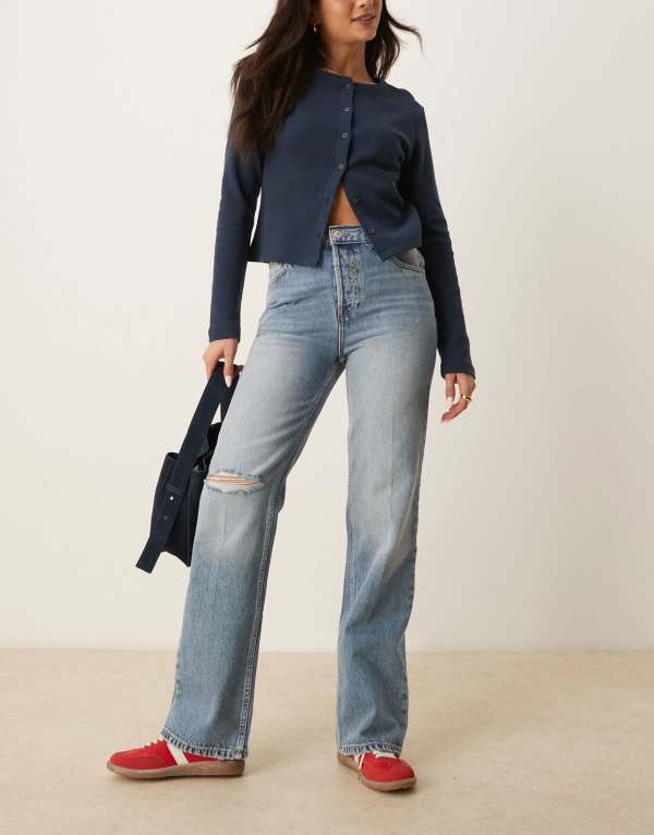 フリーピープル レディース ボトムス ジーンズズボン下 ブーツ撥ね除ける ブーツ デニム Free People holly bootcut distressed knee jeans インチ cambridge Cambridge 青色 レディースファッション-ボトムス