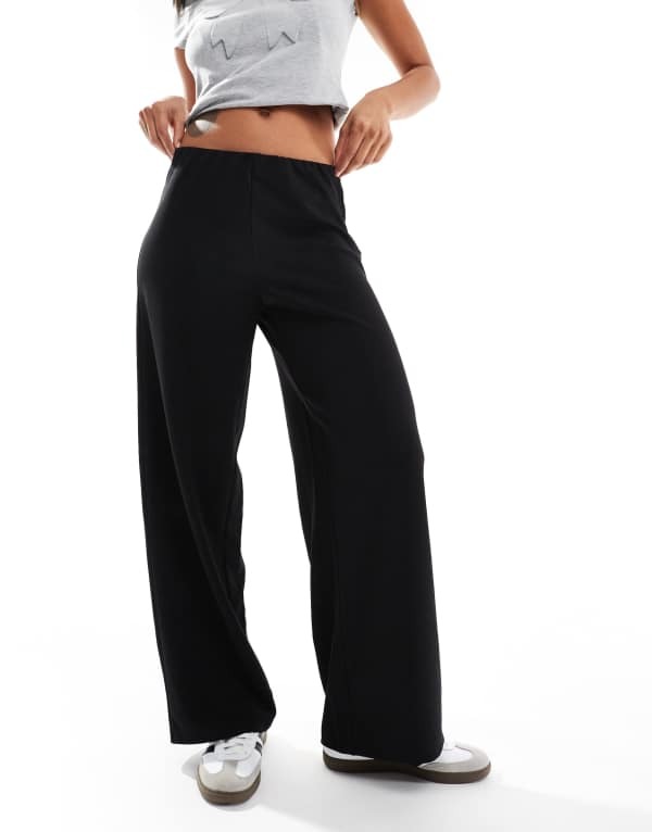ヴェロモーダ レディース ボトムス 心地好いズボン下 ズボン下 Vero Moda loose pull on pants Black 黒いこと