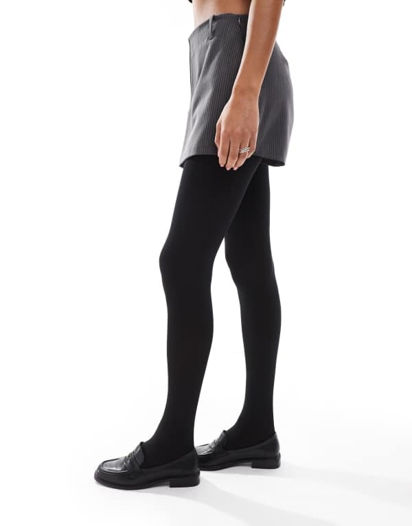 エイソス レディース ボトムス レギンス ASOS DESIGN 2 pack 120 denier tights - Black 黒いこと