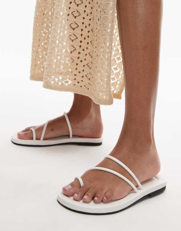トップショップ レディース シューズ サンダル ミニ Topshop Jasper minimal sandals WHITE ホワイト|ReVida 店
