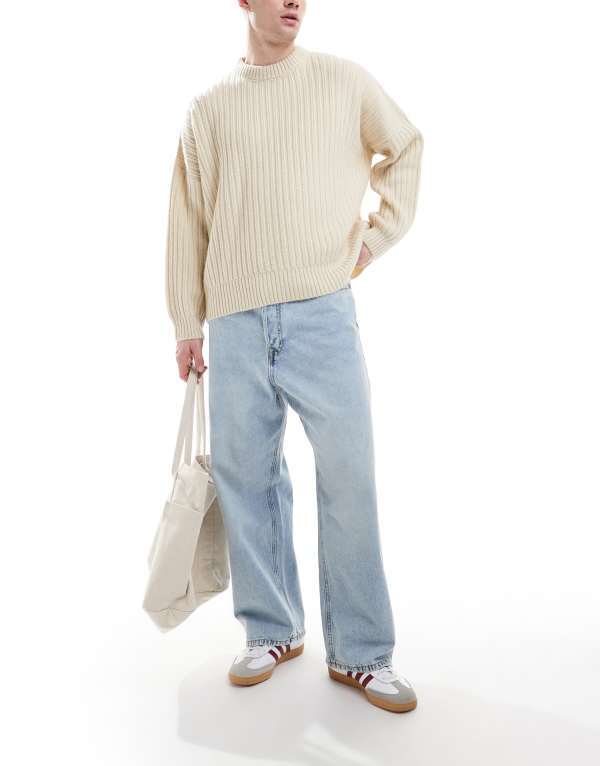 ジャック アンド ジョーンズ メンズ ボトムス デニムパンツ ジーンズ Jack & Jones Ron skater fit jeans in light Blue Denim デニム