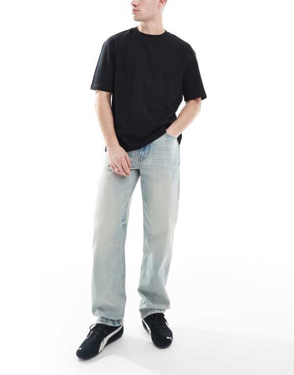 コットンオン メンズ ボトムス デニムパンツ ストレート コットン ジーンズ Cotton:On Cotton On straight leg jeans in Halen Halen Blue ブルー