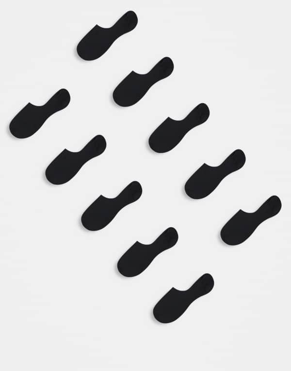 ジャック アンド ジョーンズ メンズ アンダーウェア 靴下 Jack & Jones 10 pack invisible liner socks Black ブラック|ReVida 店