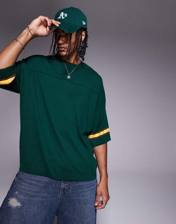 エイソス メンズ トップス Tシャツ ASOS DESIGN oversized boxy fit t-shirt in dark GREEN グリーン 8,455円