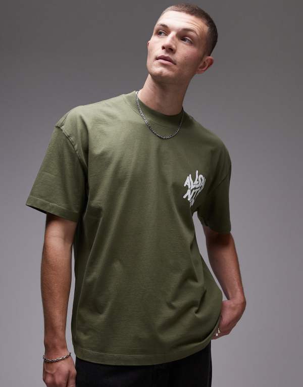 オールセインツ メンズ トップス Tシャツ プリント シャツ AllSaints Orlando back print T-shirt in eden Eden green グリーン 21,226円