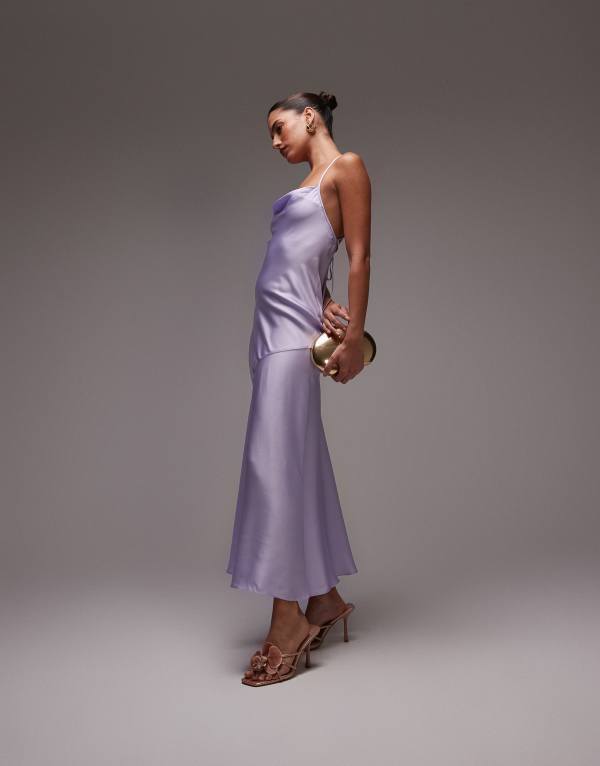 アンドアザーストーリーズ レディース トップス ワンピース マキシ & Other Stories maxi cami slip dress with low back in lilac LILAC ライラック
