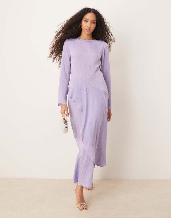 エイソス レディース トップス ワンピース ティアード マキシワンピース マキシ ASOS DESIGN frill tiered maxi dress in lilac LILAC ライラック