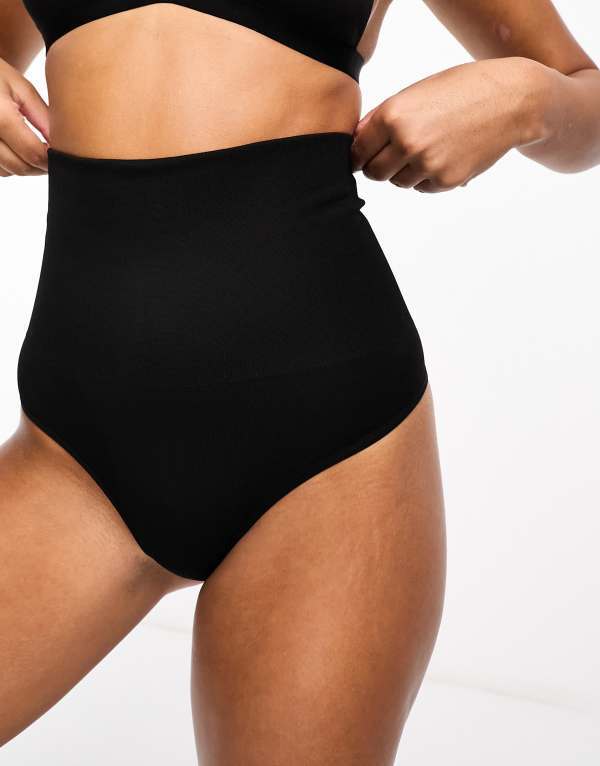 エイソス レディース アンダー御召しもの ズボン下 ASOS DESIGN shaping control thong Black 黒いこと
