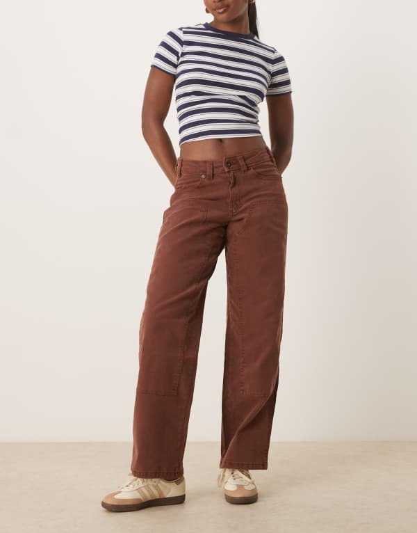 ディッキーズ レディース ボトムス 心地好いズボン下 ズボン下 Dickies River Ranch double knee pants BROWN 赤銅色