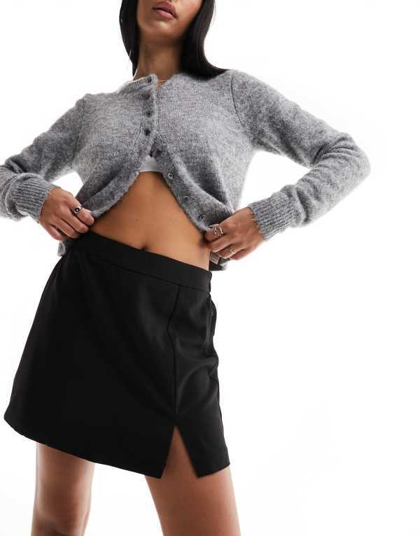 ピーシーズ レディース ボトムス スカート ハイウエスト Pieces tailored high waist skort Black ブラック｜ReVida 店