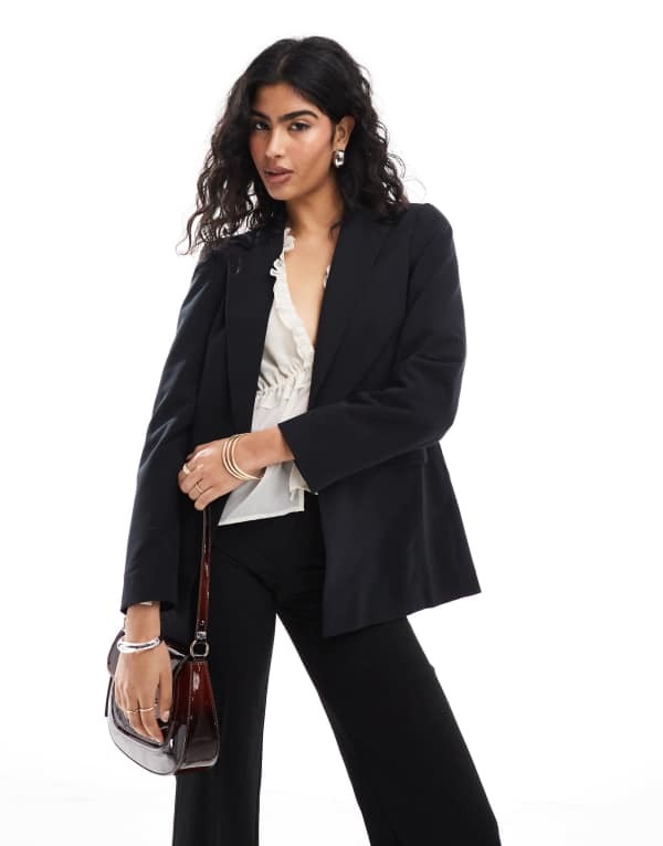ミスセルフフリッジ レディース アウター ジャケット・ブルゾン ブレザー Miss Selfridge Essentials edge-to-edge blazer Black ブラック