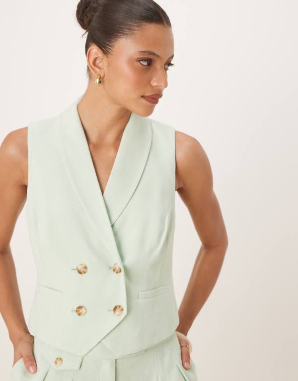 ノーバディーズ チャイルド レディース トップス ベスト クロップド Nobody's Child double breasted cropped vest in sage - part of a set Sage Green グリーン