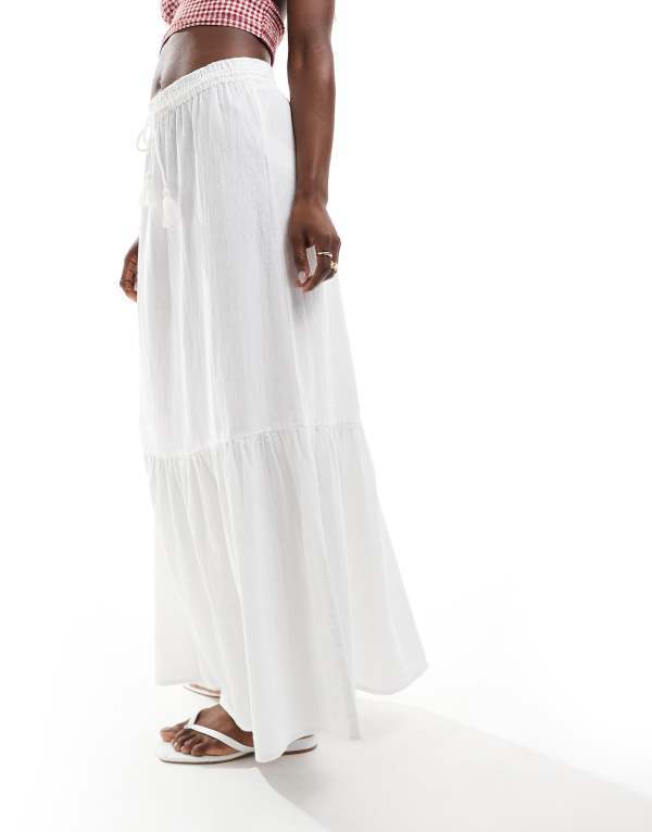 ヴェロモーダ レディース ボトムス スカート マキシ Vero Moda boho maxi skirt Snow white ホワイト|ReVida 店