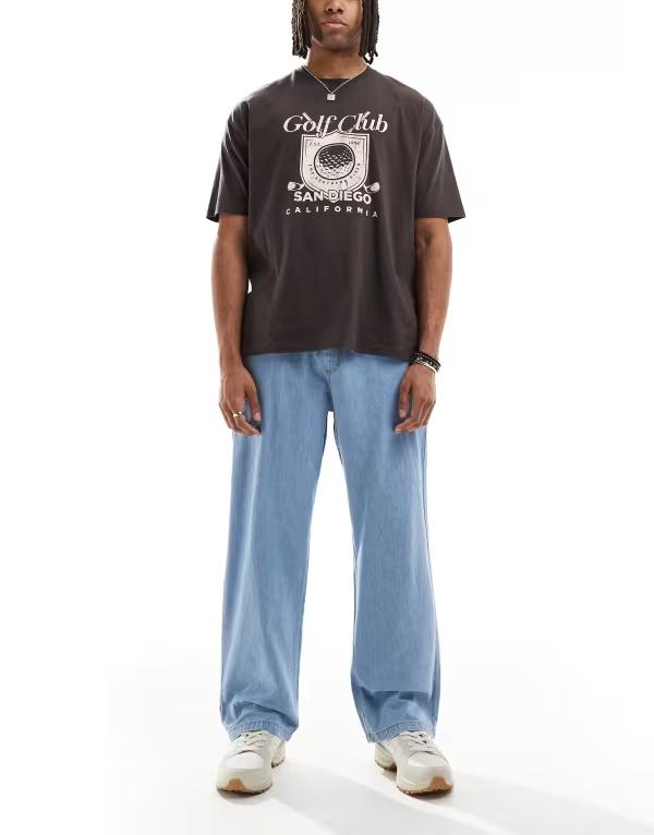手玉 アンド ジョーンズ メンズ ボトムス ジーンズズボン下 デニム Jack \u0026 Jones Dave wide fit drawstring light weight jeans インチ light blue wash Light Blue Denim ジーンズ メンズファッション-ズボン・パンツ
