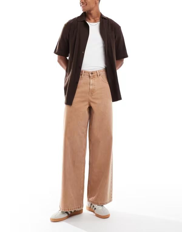 エイソス メンズ ボトムス ジーンズズボン下 デニム ASOS DESIGN super baggy jeans インチ sand wash Sand 真砂 ズボン・パンツ-メンズファッション