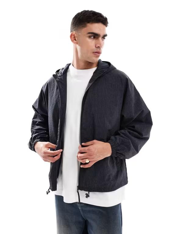 エイソス メンズ アウター ジャケット・ブルゾン ジャケット ASOS DESIGN oversized track jacket Black ブラック
