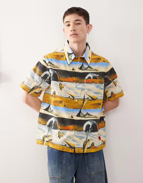 アイスクリーム メンズ トップス シャツ プリント キャップ ケープ ICECREAM dreamscape all over printed shirt in multi Monogram print マルチカラー