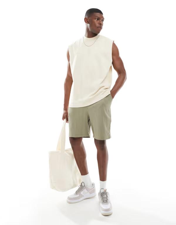 エイソス メンズ ボトムス ハーフパンツ・ショーツ ショートパンツ ASOS DESIGN oversized waffle shorts Overland Trek ブラウン