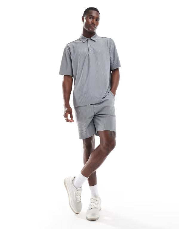 オンリーアンドサンズ メンズ ボトムス ハーフパンツ・ショーツ リブ Only & Sons ribbed short - part of a set Limestone グレー