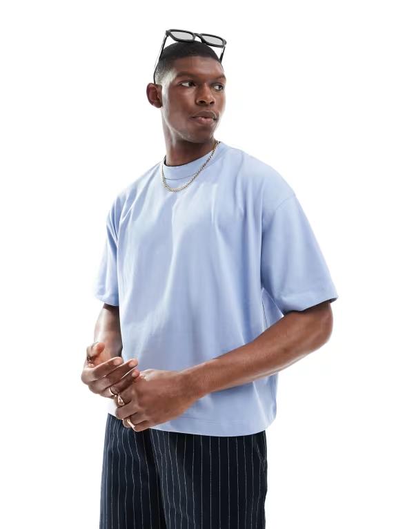 エイソス メンズ トップス Tシャツ ASOS DESIGN heavyweight oversized boxy t-shirt Forever Blue ブルー