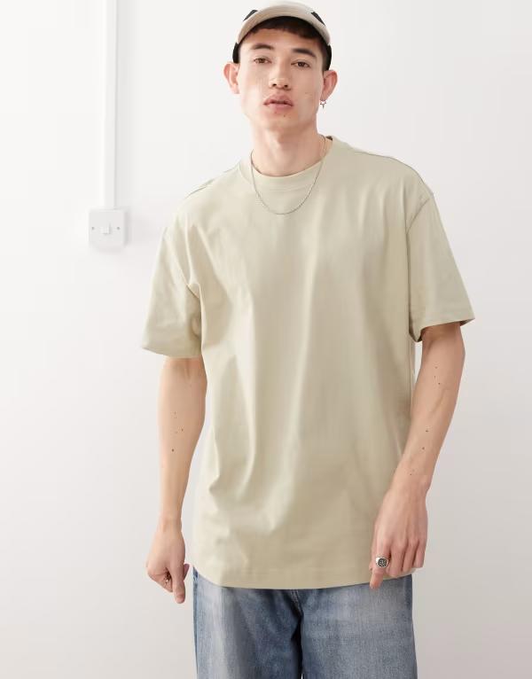 ウィークデイ メンズ トップス Tシャツ Weekday oversized t-shirt Khaki カーキ｜ReVida 店