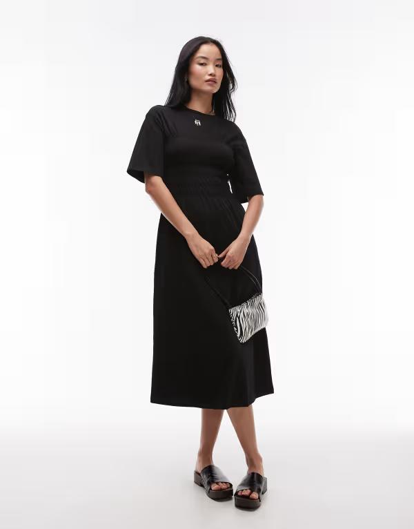アンドアザーストーリーズ レディース トップス 衣装 ギャザー プルオーバー \u0026 Other Stories jersey midaxi dress with ruched corset detail Black 黒いこと