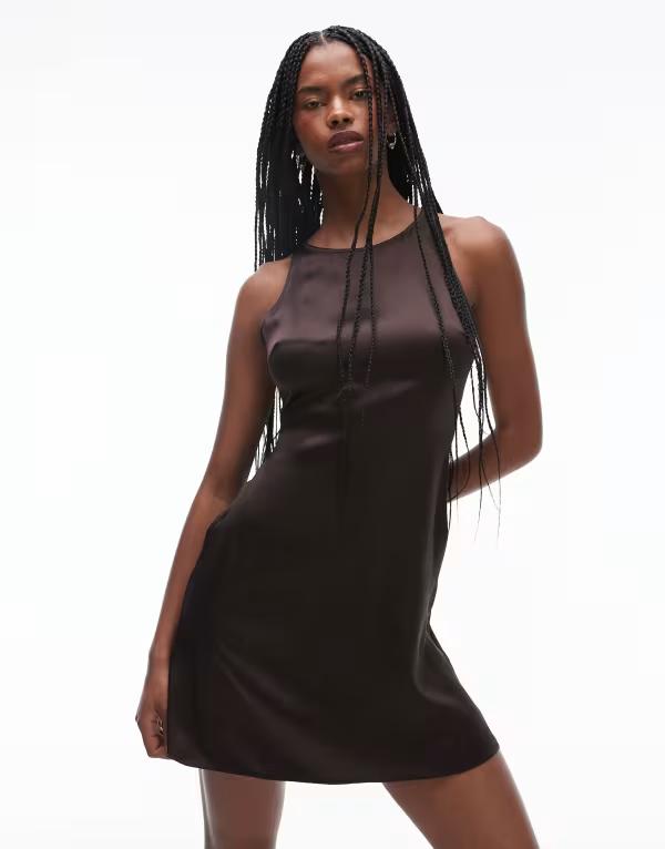 アンドアザーストーリーズ レディース トップス ワンピース ミニワンピース ミニ サテン & Other Stories bias cut satin mini dress BROWN ブラウン｜ReVida 店