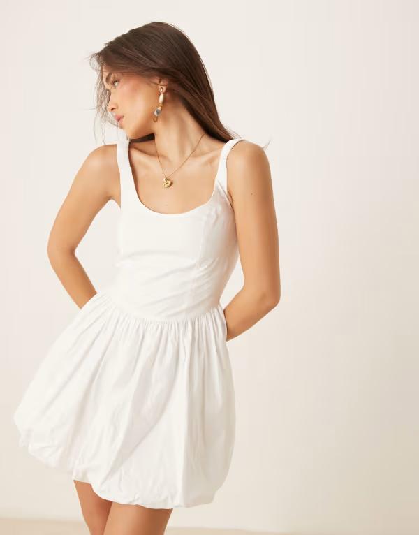 ノーバディーズ チャイルド レディース トップス ワンピース ミニワンピース ミニ Nobody's Child Loie structured puffball mini dress white ホワイト