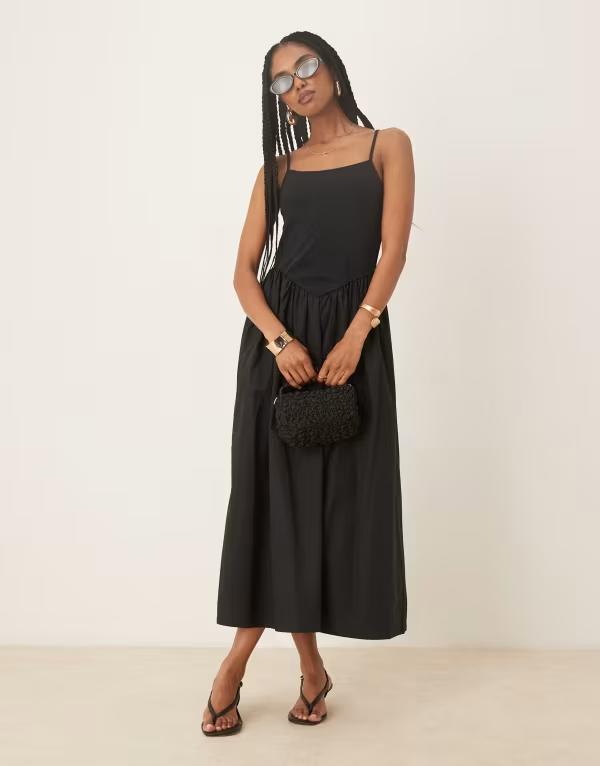 ノーバディーズ チャイルド レディース トップス 衣装 midi衣装 midi Nobody\u0027s Child strappy MIDI dress with v-waist Black 黒いこと