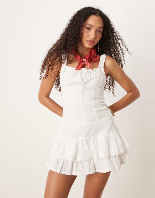 コットンオン レディース トップス ワンピース ミニワンピース ミニ コットン Cotton:On Cotton On Riley corset mini dress WHITE ホワイト 11,684円