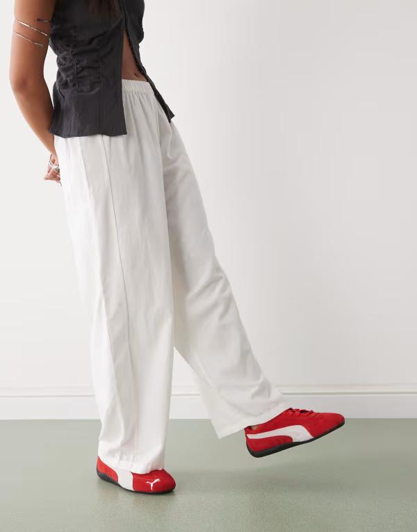 コルージョン レディース ボトムス カジュアルパンツ パンツ COLLUSION relaxed woven balloon pants WHITE ホワイト