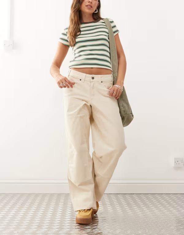 ディッキーズ レディース ボトムス 心地好いズボン下 ズボン下 Dickies River Ranch double knee pants Off-white 象牙色